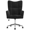 vidaXL Fauteuil relaxant avec roue Noir 62 x 68,5 x 105 cm Velours