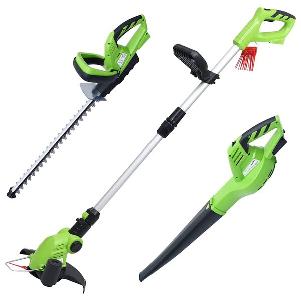 vidaXL Ensemble d'outils &eacute;lectriques sans fil de jardin 3 pcs