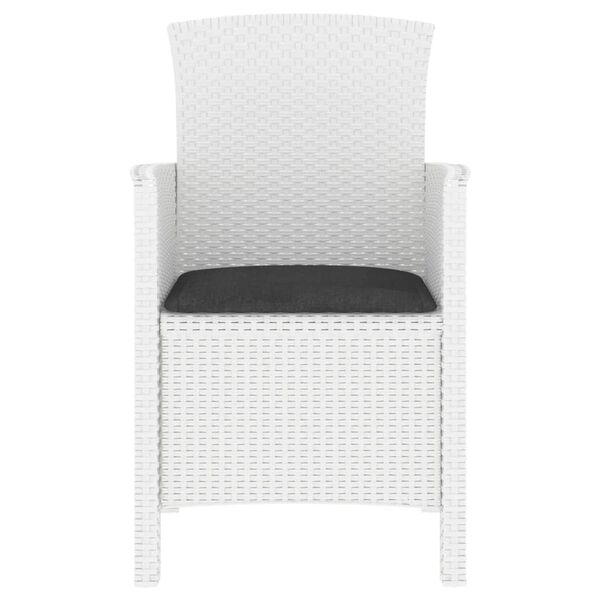 vidaXL Chaise de jardin avec coussin Rotin PP Blanc