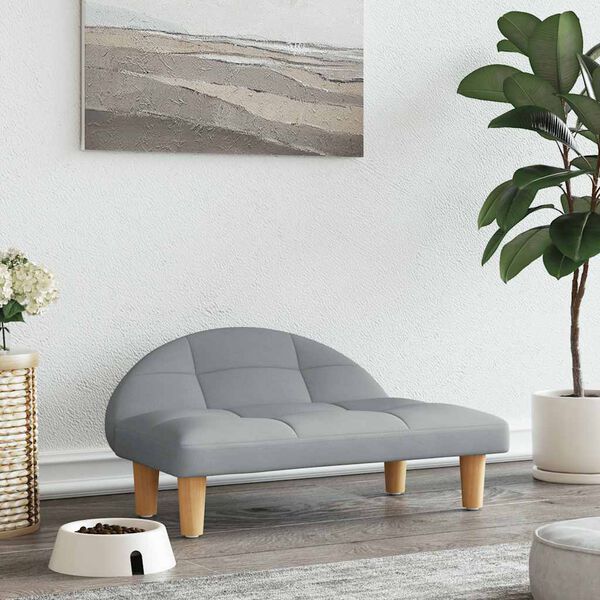 vidaXL Lit pour chien gris clair 70x52x30 cm tissu