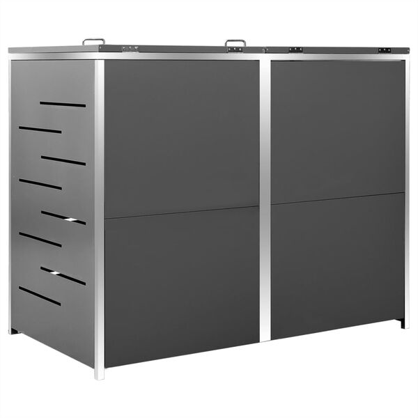 vidaXL Abri pour deux poubelles 138x77,5x112,5 cm Inox