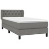 vidaXL Sommier à lattes de lit avec matelas Gris foncé 80x200 cm Tissu