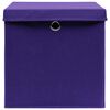 vidaXL Bo&icirc;tes de rangement avec couvercles 4 pcs 28x28x28 cm Violet