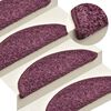 vidaXL Tapis d'escalier 30 pi&egrave;ces 56 x 17 x 3 cm Violet fonc&eacute; Demi-rond