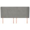 vidaXL T&ecirc;te de lit avec oreilles Gris clair 163x23x118/128 cm Velours