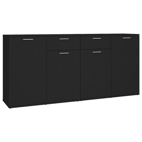 vidaXL Buffet Noir 160x36x75 cm Bois d'ingénierie
