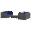 vidaXL Salon de jardin 5 pcs avec coussins r&eacute;sine tress&eacute;e gris
