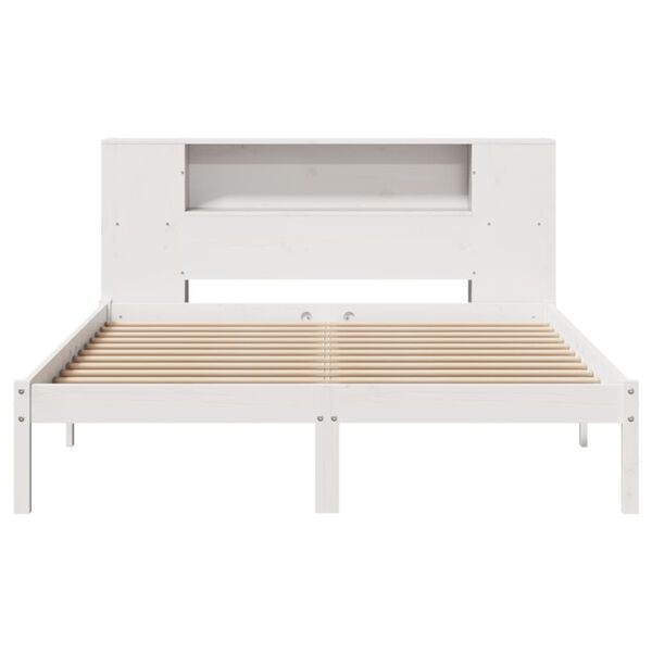 vidaXL Lit biblioth&egrave;que sans matelas blanc 150x200 cm bois pin massif