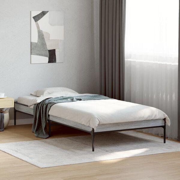 vidaXL Cadre de lit sans matelas sonoma gris 90x190 cm