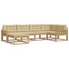 vidaXL Ensemble de canap&eacute;s d'ext&eacute;rieur 5 pc Blanc et Beige Polyester