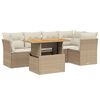 vidaXL Salon de jardin avec coussins 5 pcs beige r&eacute;sine tress&eacute;e