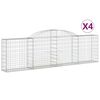 vidaXL Paniers &agrave; gabions arqu&eacute;s 4 pcs 300x30x80/100 cm fer galvanis&eacute;