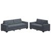 vidaXL Ensemble canap&eacute; 2 pcs avec coussins velours gris fonc&eacute;