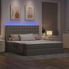 vidaXL Lit avec rangement et LED Taupe 160 x 200 cm Polyester