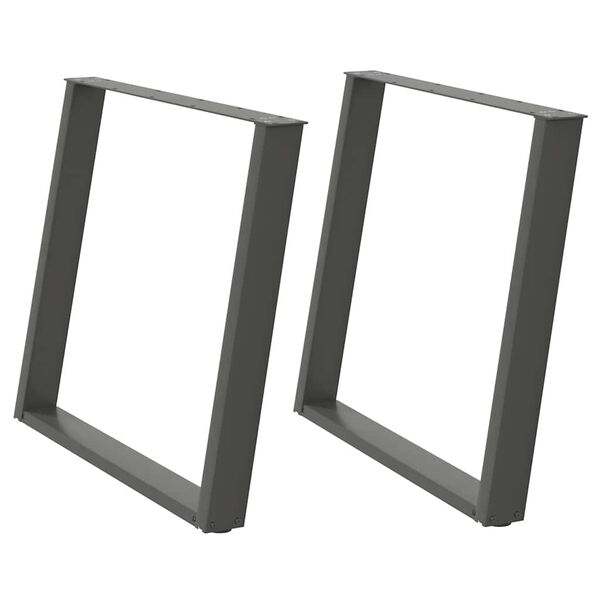 vidaXL Pieds de table à manger en U 2 pièces Anthracite 100 x (72-73) cm Acier