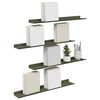 vidaXL &Eacute;tag&egrave;re flottante 4 pcs Vert olive 60 x 9 x 2,5 cm Acier
