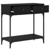 vidaXL Table console Ch&ecirc;ne noir 75 x 34,5 x 75 cm Bois d'ing&eacute;nierie