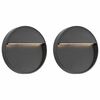 vidaXL Appliques murales &agrave; LED d'ext&eacute;rieur 2 pcs 3 W Noir Rond
