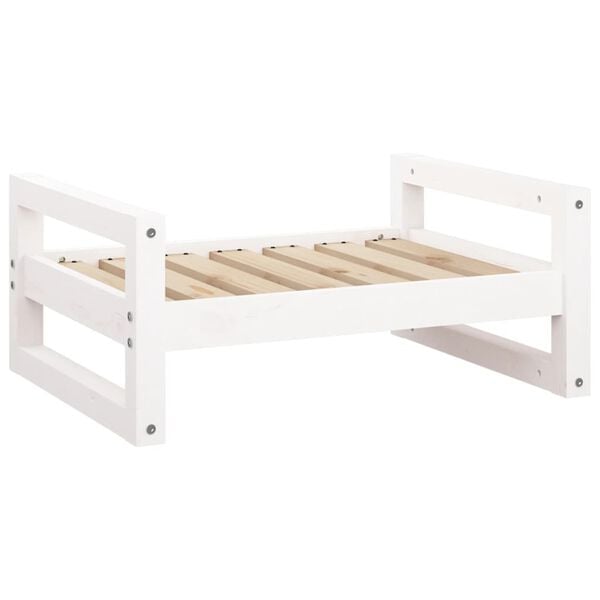 vidaXL Lit pour chien Blanc 65,5x50,5x28 cm Bois de pin solide