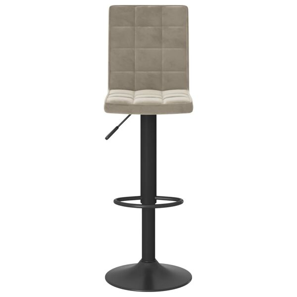 vidaXL Tabouret de bar Gris clair Velours