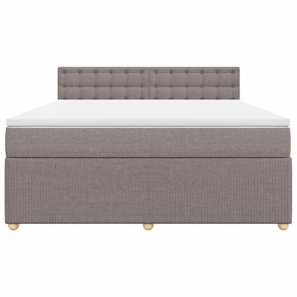 vidaXL Sommier &agrave; lattes de lit avec matelas Taupe 180x200 cm Tissu