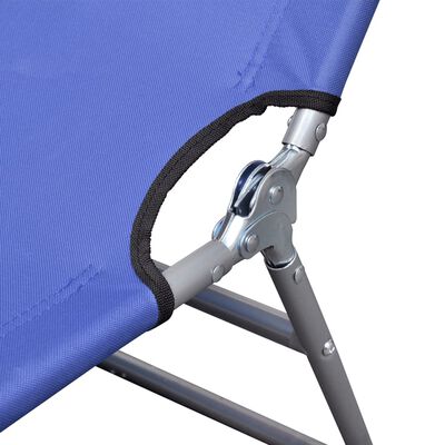 vidaXL Chaise longue avec coussin de tête Acier enduit de poudre Bleu