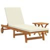 vidaXL Transat 1-personne 2 pcs Marron Bois d'Acacia Massif