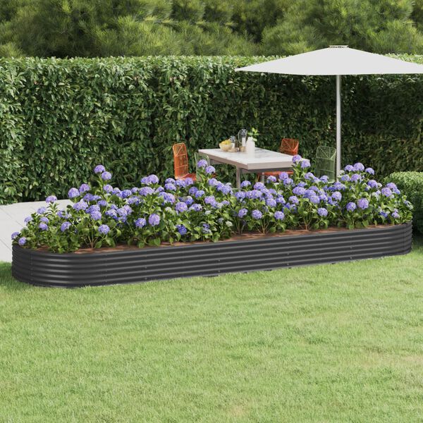 vidaXL Lit sur&eacute;lev&eacute; de jardin Acier galvanis&eacute; Anthracite