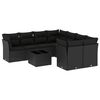 vidaXL Salon de jardin 9 pcs avec coussins noir r&eacute;sine tress&eacute;e