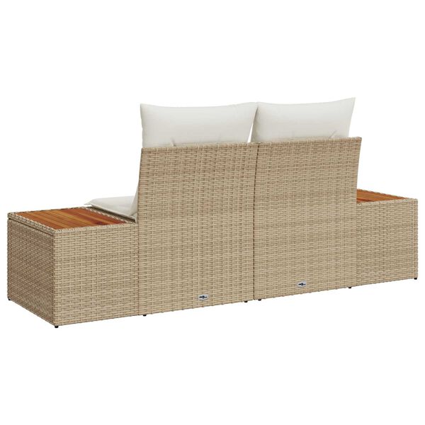 vidaXL Canap&eacute; de jardin Beige 184 x 62 x 85cm polyrotin