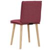 vidaXL Chaises à manger lot de 2 rouge bordeaux tissu