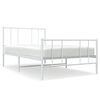 vidaXL Cadre de lit métal sans matelas avec pied de lit blanc 80x200cm