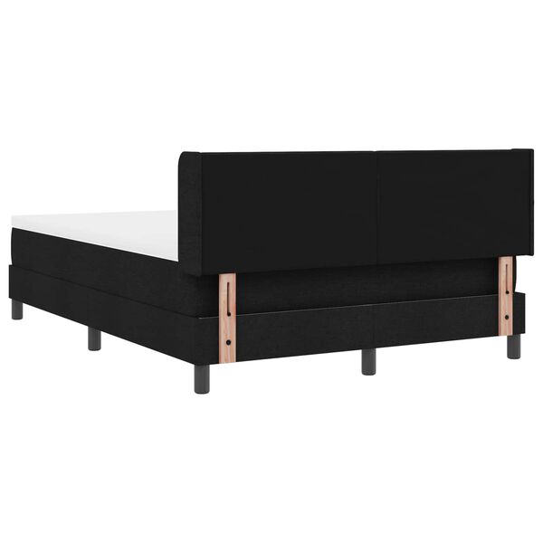 vidaXL Lit &agrave; ressorts avec matelas Noir 190 x 140 cm Polyester