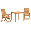 vidaXL Ensemble de salle &agrave; manger pour jardin 3 pc Marron