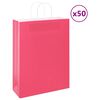 vidaXL Sacs en papier 50 pcs avec poign&eacute;es rose 32x12x42 cm