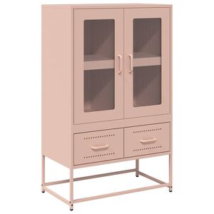 vidaXL Buffet haut rose 68x39x111,5 cm acier
