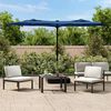 vidaXL Parasol de jardin &agrave; double t&ecirc;te bleu azur&eacute; 316x145 cm