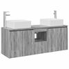 vidaXL Ensemble d'armoire de salle de bain 3 pc Sonoma gris