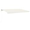 vidaXL Auvent automatique avec capteur de vent et LED 500x350 cm Cr&egrave;me