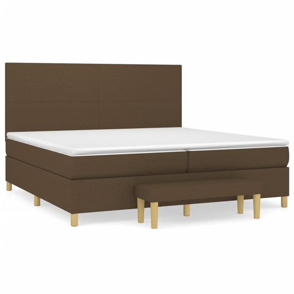 vidaXL Sommier &agrave; lattes de lit avec matelas Marron fonc&eacute; 200x200 cm