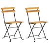 vidaXL Chaises pliantes 2 pi&egrave;ces en acier et bois d'acacia massif