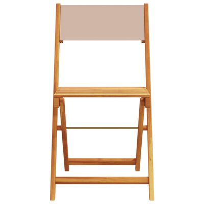 vidaXL Ensemble de bistro 3 pcs taupe tissu et bois massif