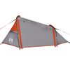 vidaXL Tente de camping tunnel 2 personnes gris et orange imperm&eacute;able