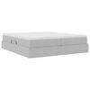 vidaXL Lit avec rangement et matelas Gris clair 200 x 200 cm Velours
