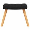 vidaXL Chaise de relaxation avec tabouret Noir Tissu