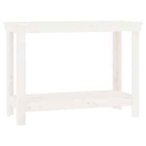 vidaXL Banc de travail Blanc 110x50x80 cm Bois de pin massif