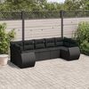 vidaXL Salon de jardin 7 pcs avec coussins noir r&eacute;sine tress&eacute;e