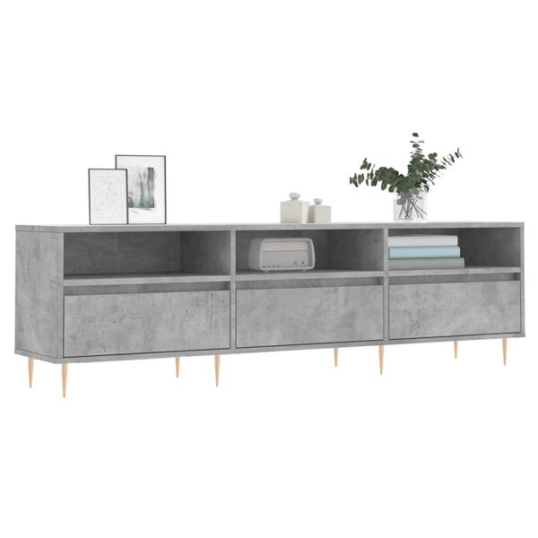 vidaXL Meuble TV gris béton 150x30x44,5 cm bois d'ingénierie