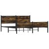 vidaXL Cadre de lit en m&eacute;tal sans matelas ch&ecirc;ne fum&eacute; 160x200 cm