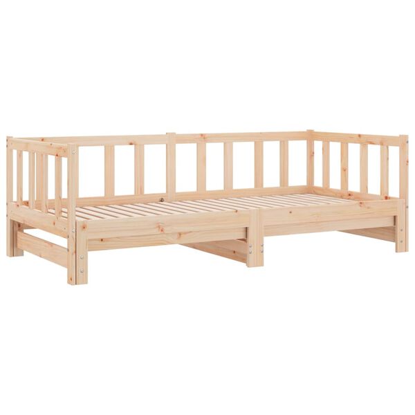 vidaXL Lit coulissant sans matelas 2x(90x200) cm Bois de pin massif